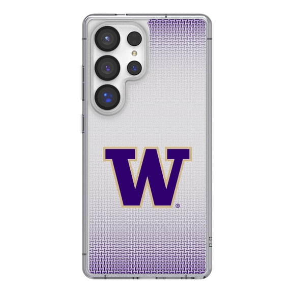 Washington Huskies Linen Logo Galaxy Clear Case
