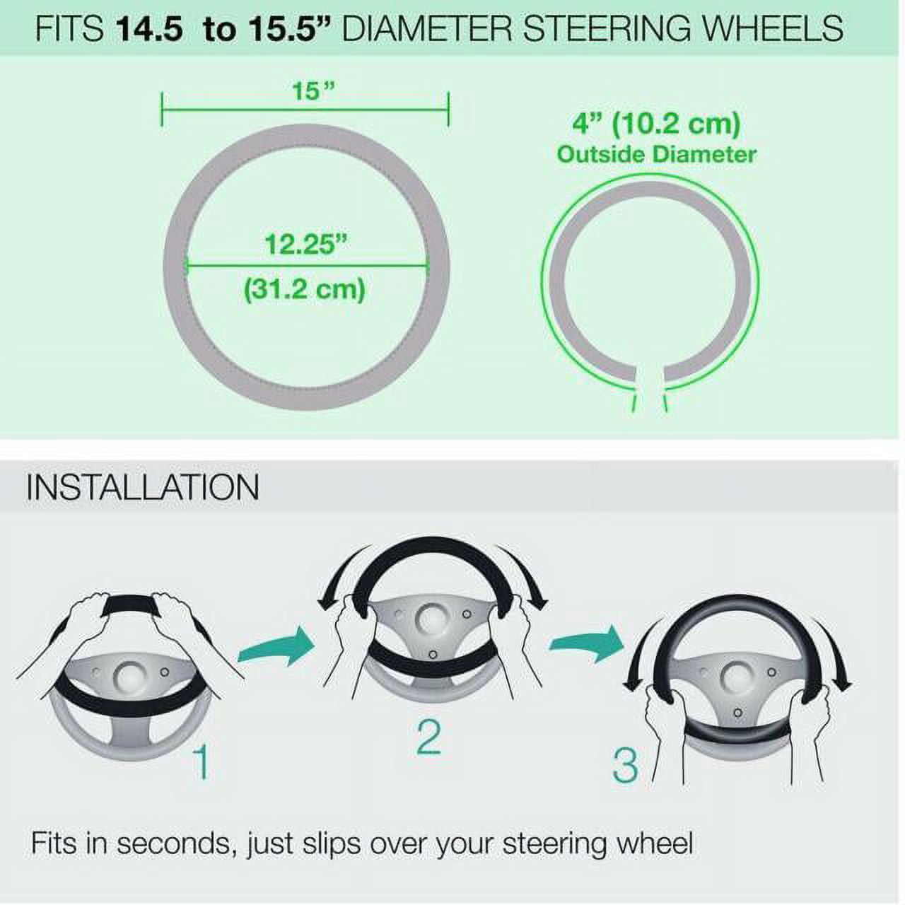 Plasticolor 006712R01 Neoprene Jeep Wrangler Premium Steering Wheel Cover for Car, Trucks & SUV