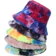 thumbnail image 2 of CoCopeaunts Tie Dye Bucket Hat for Women Autumn Winter Plush Warm Cap Foldable Packable Travel Activities Daily Bucket Caps, 2 of 8
