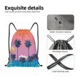 thumbnail image 4 of Xecao Beach with Palm Trees Pattern Sports Drawstring Backpack - String Swim Gym Bag with Wet Proof Pocket for Women&Men-Small, 4 of 6