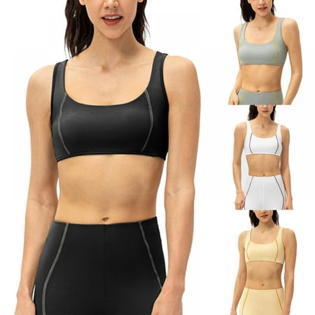 

Women Bra Vest Hollowed Shockproof Color Contrast Feeling Sports Fitness