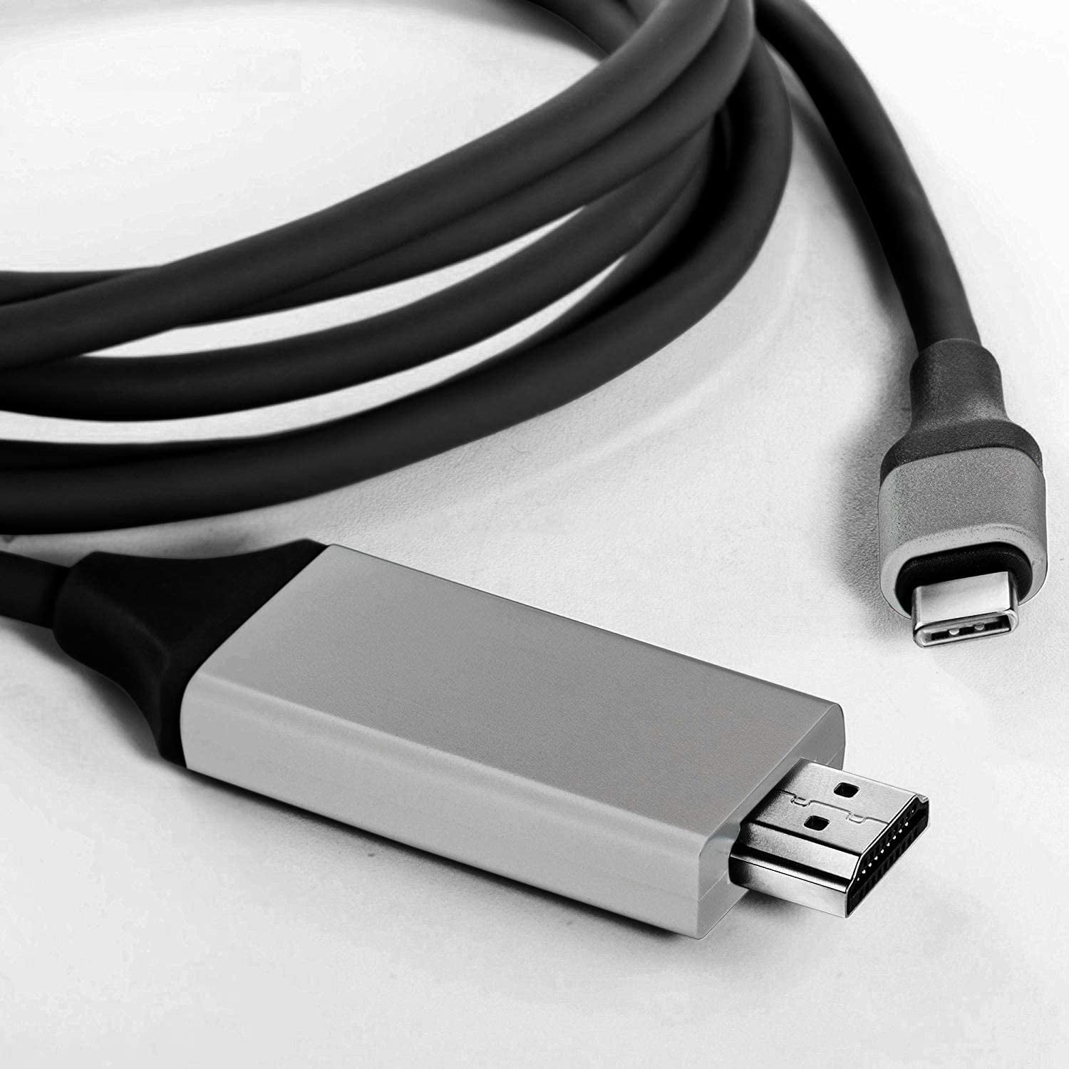 USB-C/PD 4k HDMI Cable Compatible with Apple MacBook Pro 2018/2017/2016/13"/16"/iMac Full 2160p@30Hz, 6Ft/2M [Gray, Thunderbolt 3 Compatible] -