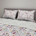 thumbnail image 2 of Floral Comforter & Sham Bedding Set, Natural Theme Hand Drawn Wild Herbs Flowers and Leaves Pattern on Plain Background, 3 pcs Duvet Set Microfiber Filling Quilt, 5 Sizes, Multicolor, by Ambesonne, 2 of 4