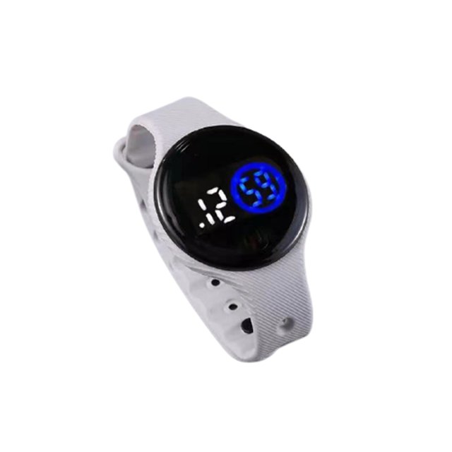 CAROOTU Kids Digital Touching Watch LED Display Round Dial Silicone Bracelet