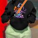 thumbnail image 1 of Sudadera Con Capucha De Bolsillo De Canguro Con Estampado De Mago De Halloween, Sudadera Con Capucha De Manga Larga Informal Con Cordón, Ropa De Mujer, 1 of 4