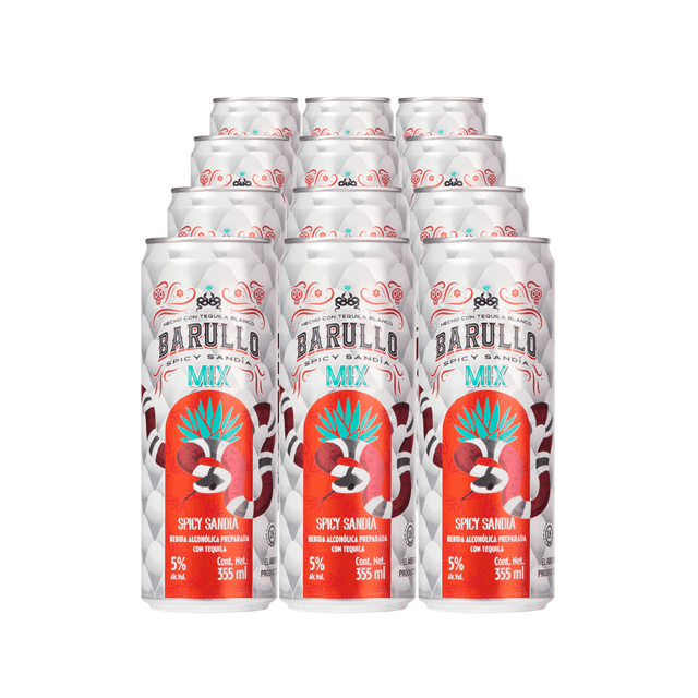 Barullo Mix Spicy Sandía - 12 Pack Barullo Bebida Preparada con Tequila