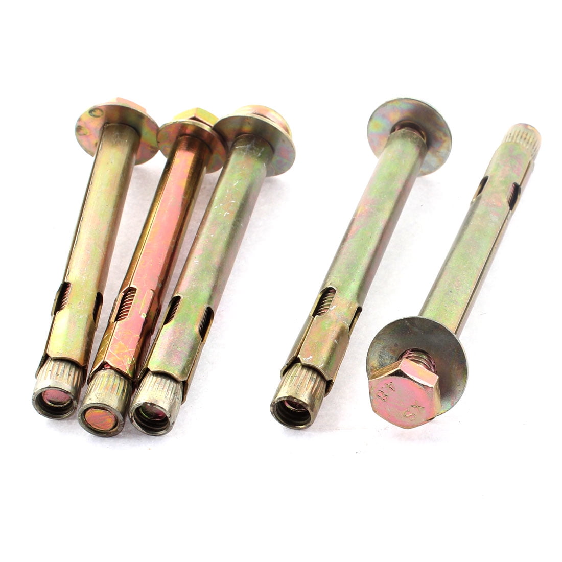 5 Pcs M8 x 100mm Thread 105mm Long Hex Head Split Expansion Bolts