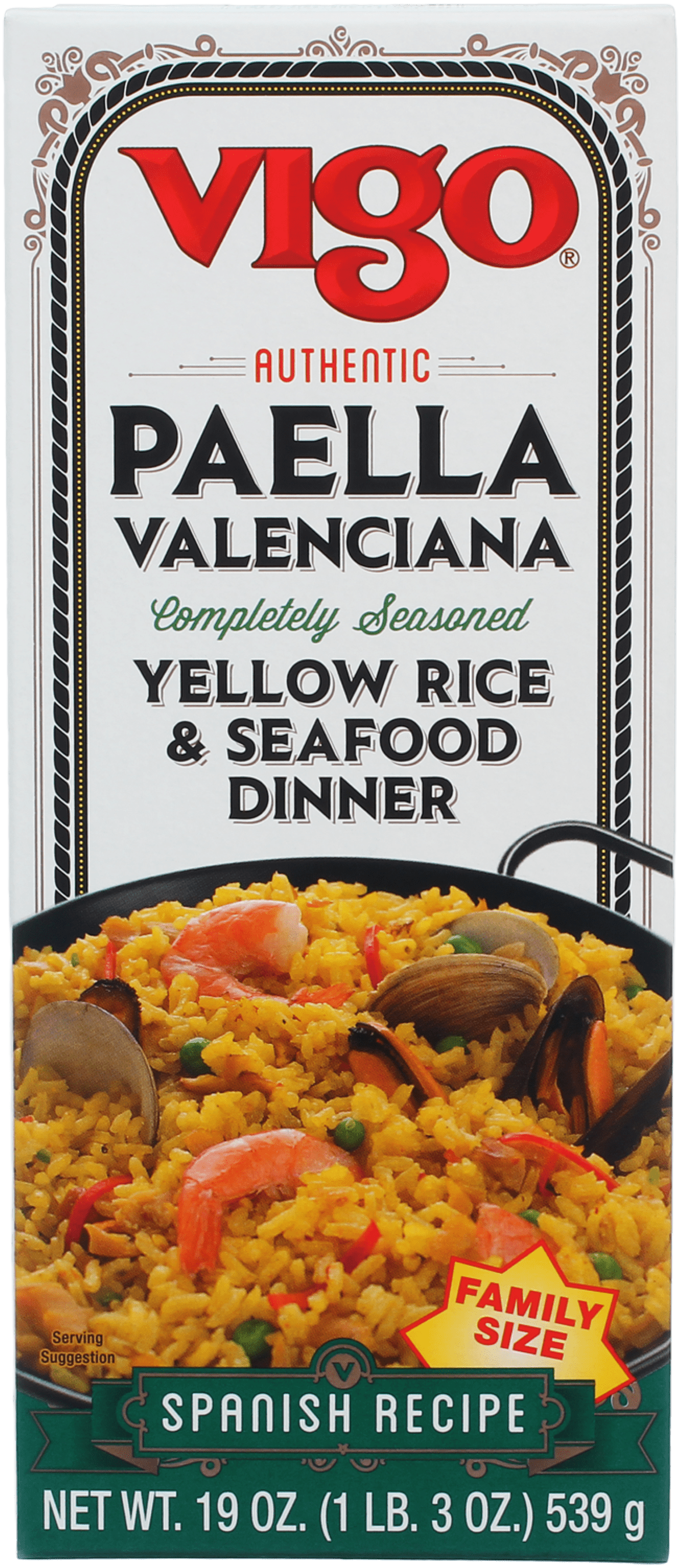 (2 pack) Vigo Paella Valenciana Yellow Rice & Seafood Dinner, 19.0 OZ