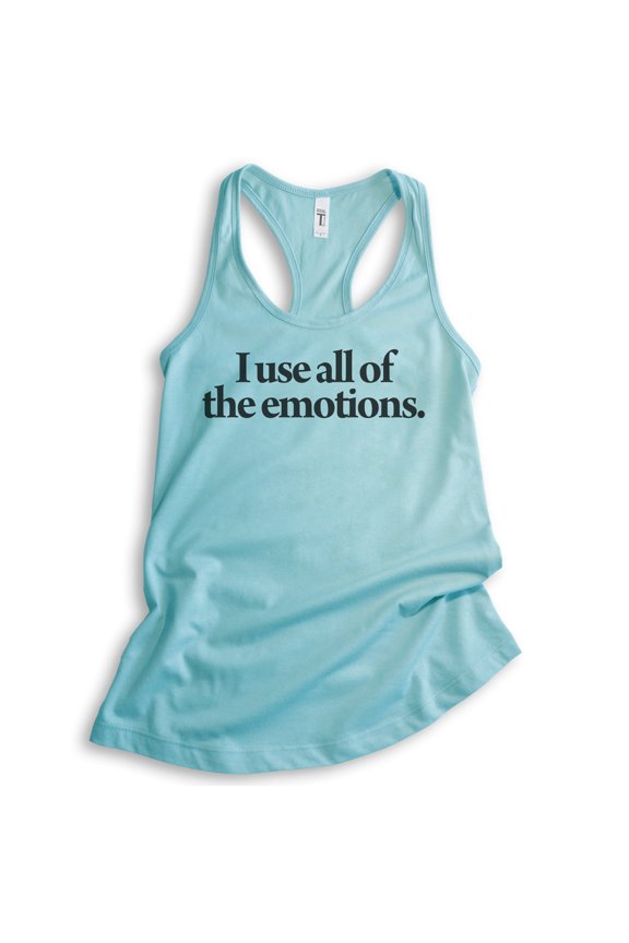 I Use All Of The Emotions Tank Top, Ladies Racerback Tank Top, Crazy Girl Tank, Girlfriend Tank, Cancun, Large