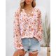 thumbnail image 2 of Blusa BTFBM Boho con estampado floral y cuello en V de gasa para mujer, 2 of 5