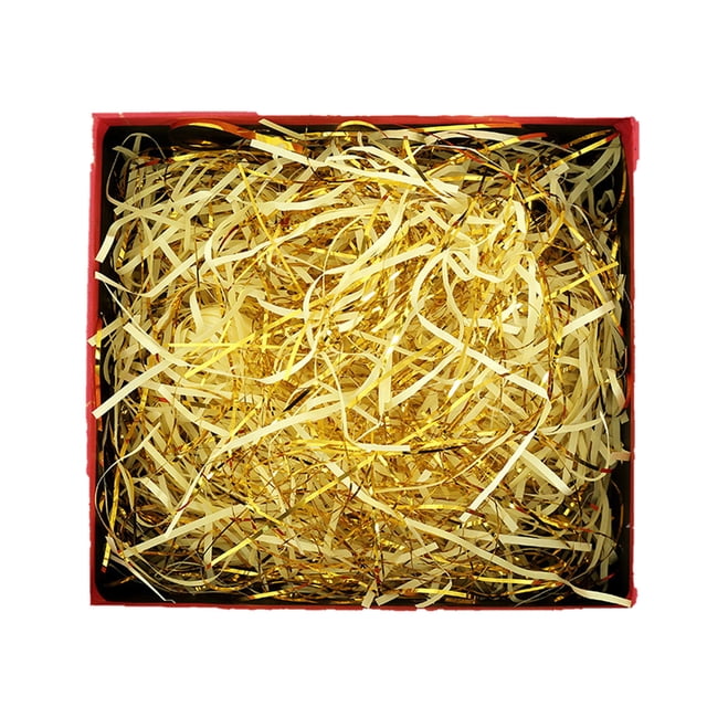 Yellow Gold Thread Mixed Paper Shreds Raffia Wedding Favor Box Filler Yellow Color For Packaging Decor Craft