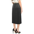 thumbnail image 3 of Women's Faux Leather Matte Finish Basic Modest 26" Below the Knee Length Stretch Knit Straight Skirt, 3 of 8