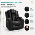 thumbnail image 5 of Chicago Theater Style Motion Recliner Chair With Adjustable Headrest – Luxury Power Reclining Chair with USB Cup Holders, and Premium Air Leather Upholstery, 5 of 10