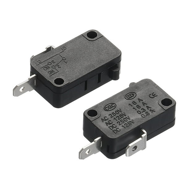 Interruptor de puerta de microondas Uxcell, piezas de repuesto para microondas, 2 normalmente abiertos, negro, 2 piezas