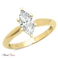 thumbnail image 3 of 1 ct Marquise Cut Moissanite Solitaire 14K Yellow Gold Womens Engagement Ring, 3 of 5