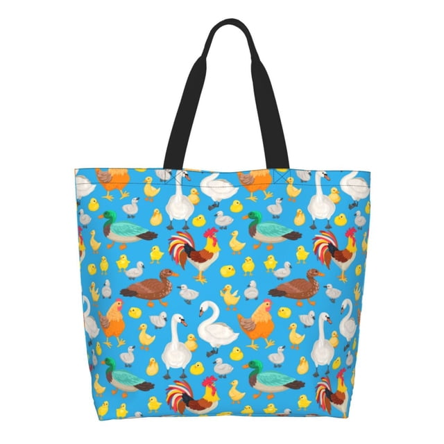 Easygdp Rooster And Chickens Bolsas Tote para Mujer, Bolsos de Hombro para Viaje, Bolsos de Mano de Gran Capacidad para Compras y Trabajo