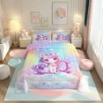 thumbnail image 2 of Erosebridal Kawaii Unicorn Comforter Sets Twin Size, Personalized Letter Q Comforters & Duvets, Cute Stars Clouds Bedding Twin Comforter Set, Breathable Room Decorative,2-Piece Reversible, 2 of 6