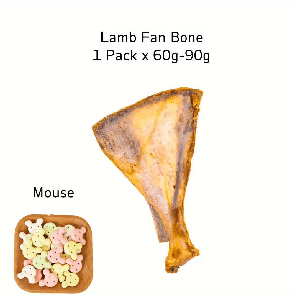 1 Pack x 60-90g Lamb Fan Bone, Natural Ingredients, Natural Dog Treats, Healthy, Digestible, Dog Chews Long Lasting, And High Protein, Low Fat, Training Reward Snack For Small, Medium, Large Dogs