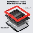thumbnail image 2 of Case for iPad Pro 13 inch (2025 M5/2024 M4) with Screen Protector, 360 Degree Rotating Kickstand Hand Strap Heavy Duty Shockproof Cover with Shoulder Strap, Red, 2 of 7