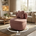 thumbnail image 4 of Fauteuil Lounge Pivotant Moderne à 360° avec Rangement – Confortable, Douillet et Doux, Design Ergonomique en Forme de Baril, Grande Capacité de Poids, Assemblage Facile – Accent Douillet pour Salon, Chambre, Bureau – Couleur : Rose, 4 of 5