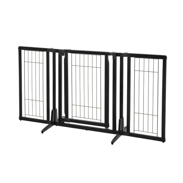 Richell Premium Plus Freestanding Pet Gate Black 34"63" x 20.5"26" x
