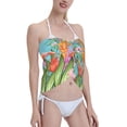 thumbnail image 4 of Geaub Tropical Jungle Flamingo Women's Short Wrap Skirt, Beach Sun Protection Shawl, Swimsuit Bra, Swimwear Tunic, 4 of 7