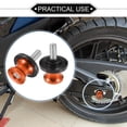 thumbnail image 2 of Unique Bargains 1 Pair Swingarm Spools, CNC Swing Arm Spools Slider Stand Universal for Motorcycle Durable Aluminum Alloy Orange 8mm, 2 of 7