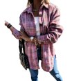 thumbnail image 1 of EYIIYE Womens Shirt Flannel Casual Long Sleeve Fall Blouse Tops with Check Pattern Pockets, 1 of 6