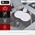 thumbnail image 4 of Stylish Stainless Steel Colander (16 ⅞" x 5 ½"), Black Silicone Drying Rack & Black Cutting Board (16 ⅞" x 11"), A-918KIT, 4 of 11