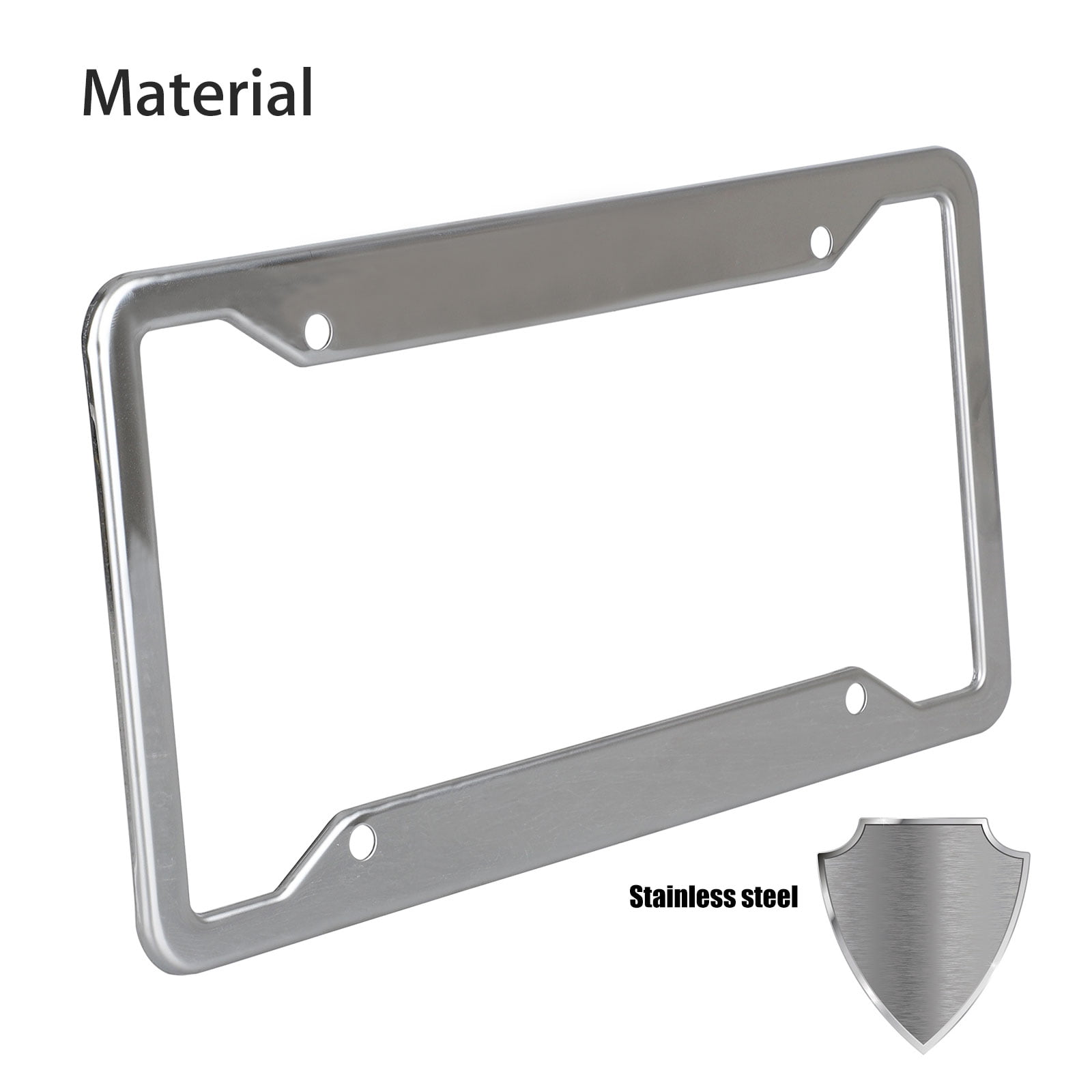 Mountain License Plate Frame Chrome Brushed Plastic rust Free 