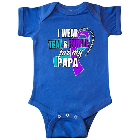 

Inktastic Suicide Prevention I Wear Teal and Purple for My Papa Gift Baby Boy or Baby Girl Bodysuit