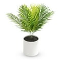 thumbnail image 4 of Injueey 2 piezas de plantas de árboles artificiales 9 tenedores falsos adornos de hojas al aire libre interior para dormitorio Decoración, 4 of 6