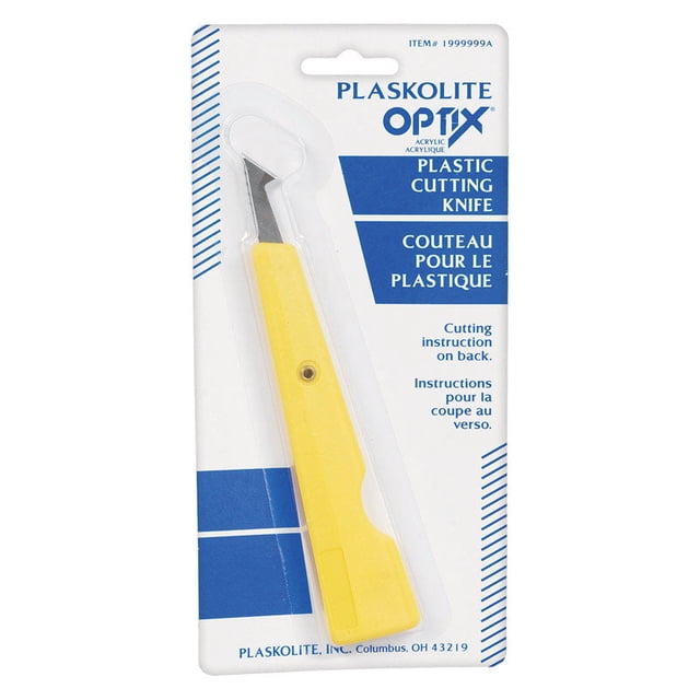 Cuchillo Plaskolite Optix de hoja fija de 12,7 cm, color azul