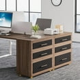 thumbnail image 7 of Tribesigns 3-Drawer File Cabinet, Modern Lateral Cabinet with PU Leather & Gold Handles, 7 of 7