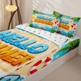thumbnail image 3 of jejeloiu Bold Hello Summer Zipper Full Size Comforter Sets with Fitted Sheet and 2 Pillowcases,Watermelon Anchor Print Zipper Bedding Set For Boys,Blue Orange,Polkadot Reversible,4-Piece, 3 of 7