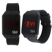 Faceless Touch Screen LED Digital Black Rectangle Case Rubber Sports Cool Easy to Read Big Number Watch