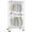 White, variant on FUTASSI Heavy Duty Clothes Rack with Wheels Adjustable Shelves and Double Rods for Hanging Clothes, Black