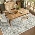 thumbnail image 3 of ATHOPE 5x7 Area Rugs for Living Room Bedroom, Washable Soft Rug with Non-Slip Backing, Large Floral Vintage Distress Print Pattern Carpet, Cream, 3 of 7