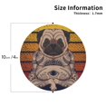 thumbnail image 2 of Naloa Pug dog Yoga Leather Coasters for Drinks, Durable Drink Coasters 4 Set for Tabletop Protection, Luxurious Home Décor and Housewarming Gift ( {designName})Round Shape, 2 of 6