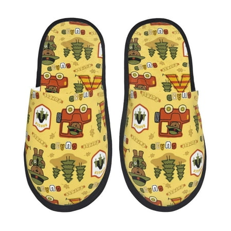 Balery Forest Guard Slient Indoor Furry Fleece Comfort House Shoes Soft Non-Slip Home Shoes Cotton slippers House Slippers-- Medium