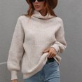 thumbnail image 6 of ShomPort Women's Fall Winter 2024 Turtleneck Sweaters Long Sleeve Pullover Loose Thick Knit Tops, 6 of 9