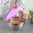 thumbnail image 4 of Guardoinrt 7X Mixing Bowls Nesting Salad Bowl Set Rice Snack Cereal Storage Soup Basin Home Kitchen Dining Baking Tableware As Shown/7Pcs White Lid, 4 of 6