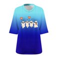 thumbnail image 4 of Heisall Womens T-shirts Halloween Print V-Neck 3/4 Sleeve Loose Plus Size Casual Fashion Daily Wear Tops, 4 of 4