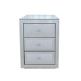 thumbnail image 4 of 3-Drawer Mirrored Nightstand Bedside Table with Glass Top and Silver Finish for Bedroom Storage and Elegant Decor, 4 of 6