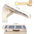thumbnail image 2 of Dog Ramp, Wooden Adjustable Pet Ramp, 6 Adjustable Height from 14.56” to 25.2”, Hold up to 132lb, Folding Portable Pet Ramp for Car, Bed, Couch Grey, 2 of 7