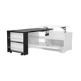 thumbnail image 6 of Leumius Lift Top Coffee Table with Storage,Rectangle Wood Center Table With Barn Doors and Open Cabinet, For Living Room, Bedroom, Home Office,White+Black, 6 of 11
