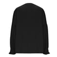 thumbnail image 5 of Jinhomg Knitted Sweatshirt for Women Casual Solid Color Fall Lounge Tops Loose Fit Comfy Long Ruffle Sleeve Crewneck Knit Pullover Black XL, 5 of 7