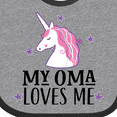 thumbnail image 4 of Inktastic My Oma Loves Me Girl Unicorn Girls Baby Bib, 4 of 4