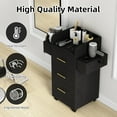thumbnail image 6 of DreamCurship Beauty Salon Trolley Cart, Salon Cabinet with 360°Wheels, 3 Drawer, 6 Tool Holders, Barber Hair Stations for Salon Beauty Spa, Black, 6 of 7