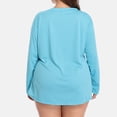 thumbnail image 6 of Sociala Women's Solid Long Sleeve Plus Rashguard UPF 50+ Surfing Swim Shirt Top, 6 of 6